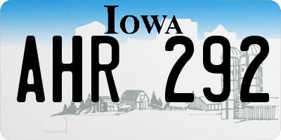 IA license plate AHR292