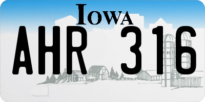 IA license plate AHR316