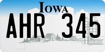 IA license plate AHR345