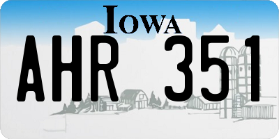 IA license plate AHR351