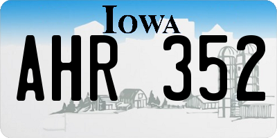 IA license plate AHR352