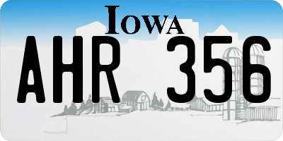 IA license plate AHR356