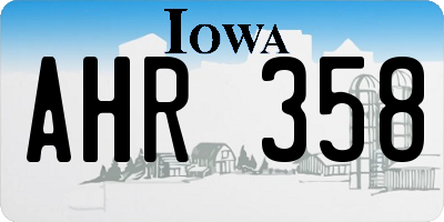 IA license plate AHR358