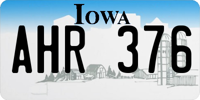 IA license plate AHR376