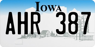 IA license plate AHR387