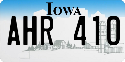 IA license plate AHR410