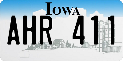 IA license plate AHR411