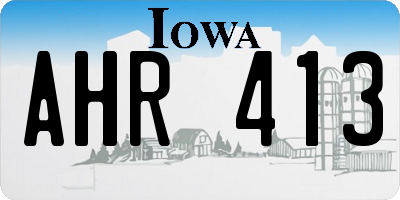 IA license plate AHR413