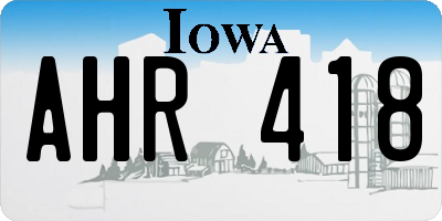 IA license plate AHR418