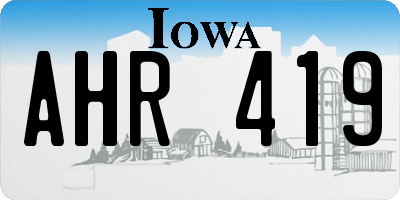 IA license plate AHR419