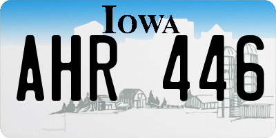 IA license plate AHR446
