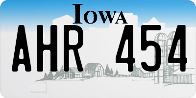 IA license plate AHR454