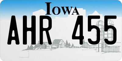 IA license plate AHR455