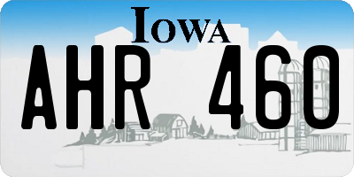 IA license plate AHR460