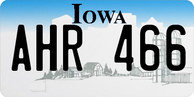 IA license plate AHR466