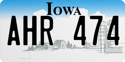 IA license plate AHR474