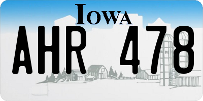 IA license plate AHR478