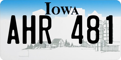 IA license plate AHR481