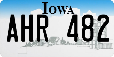 IA license plate AHR482