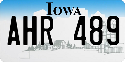 IA license plate AHR489