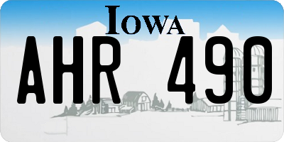 IA license plate AHR490