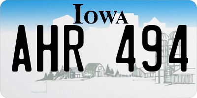 IA license plate AHR494