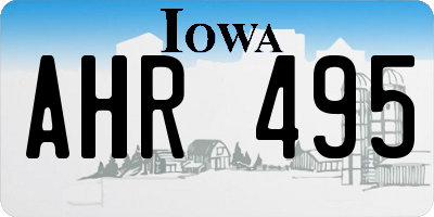 IA license plate AHR495