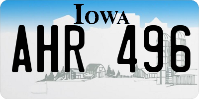 IA license plate AHR496