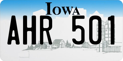 IA license plate AHR501