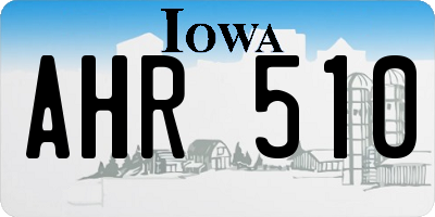 IA license plate AHR510