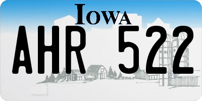 IA license plate AHR522