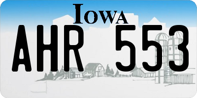 IA license plate AHR553