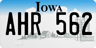IA license plate AHR562
