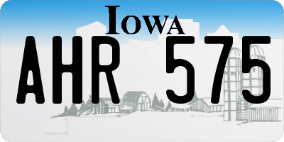 IA license plate AHR575