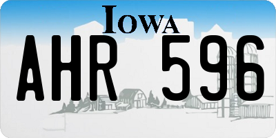IA license plate AHR596