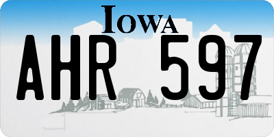 IA license plate AHR597