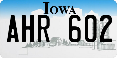 IA license plate AHR602