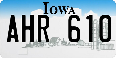 IA license plate AHR610