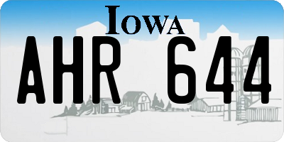 IA license plate AHR644