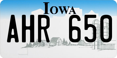 IA license plate AHR650