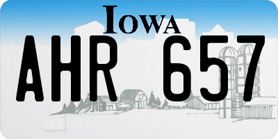 IA license plate AHR657