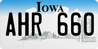 IA license plate AHR660