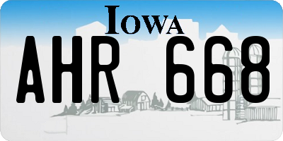IA license plate AHR668