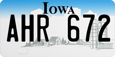 IA license plate AHR672