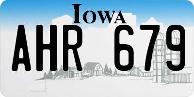 IA license plate AHR679