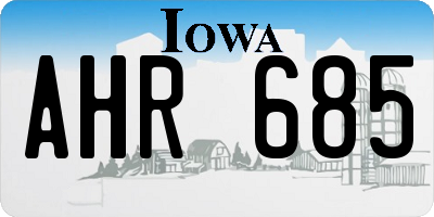 IA license plate AHR685