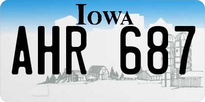 IA license plate AHR687