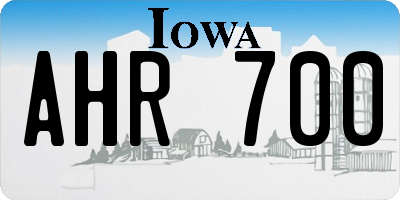 IA license plate AHR700