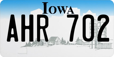 IA license plate AHR702