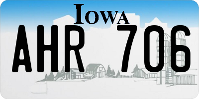 IA license plate AHR706